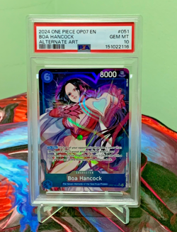 2024 One Piece OP07 500 Years in the Future Boa Hancock 051 Alt Art PSA 10 Gem - Image 1