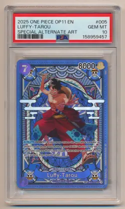 PSA 10 One Piece OP11 EN Special Alternate Art Luffy - Tarou ST18-005 GEM MINT! - Image 1