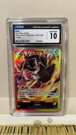 One Piece TCG The Three Brothers ST13-001 Sabo Leader Foil English CGC 10 - Image 1