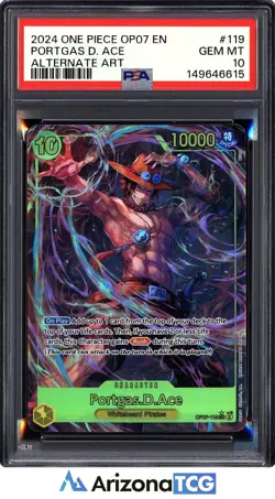 One Piece 2024 Portgas D. Ace OP07-119 Alternate Art OP07 GEM MINT PSA 10 - Image 1