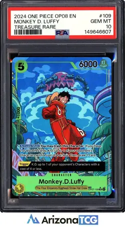 One Piece 2024 Monkey D. Luffy OP07-109 Treasure Rare OP08 GEM MINT PSA 10 - Image 1