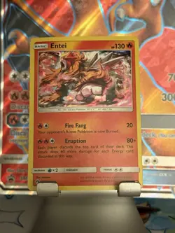 Pokemon TCG Lost Thunder - Entei #47/214 - Cracked Ice Holo Rare Card - Image 1