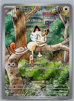 Meowth 106/094 Illustration Rare Phantasmal Flames Pokemon Holo Near Mint - Image 1