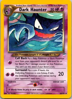 Pokemon Dark Haunter TCG Card Neo Destiny 36/105 Regular LP - Image 1