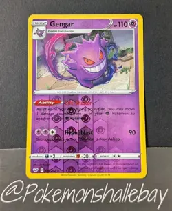Gengar 085/202 - Sword & Shield Base Set *NM* Reverse Holo Pokemon Card - Image 1