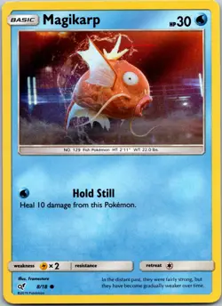 💥 Pokemon Card Magikarp 8/18 Common Holo Detective Pikachu - Image 1