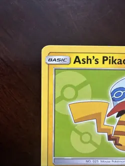 Pokemon 2017 Ash's Pikachu TCG Black Star Promo Card SM112 Alola (EX/LP) - Image 2