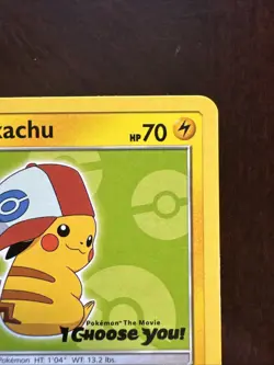 Pokemon 2017 Ash's Pikachu TCG Black Star Promo Card SM112 Alola (EX/LP) - Image 3