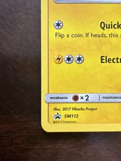 Pokemon 2017 Ash's Pikachu TCG Black Star Promo Card SM112 Alola (EX/LP) - Image 5