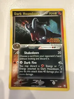 Dark Houndoom 5/109 EX Team Rocket Returns Reverse Holo Stamp 2004 Pokemon Card - Image 1