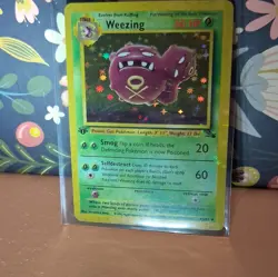 Pokemon TCG Weezing Fossil 45/62 Holo Rare 60 HP English 1999 Arita Card - Image 1
