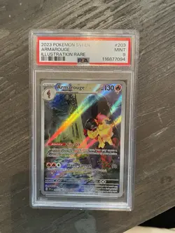 Pokemon TCG Armarouge Scarlet & Violet Base Set Holo Card 203/198 Full Art PSA 9 - Image 1