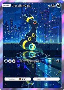 Umbreon 80 HP Moon Impact 40 Basic Pokemon Card English Pokemon TCG - Image 1