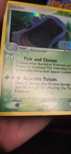 Pokemon Card Crystal Guardians Swalot 11/100 Reverse Holo Rare STAMPED - Image 4