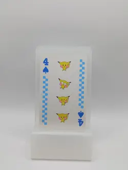 1998 POKEMON PIPIPI ADVENTURE PLAYING CARDS Pikachu 4 of Spades - Image 1