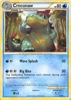 Pokemon Card - Croconaw - (38/123 - HeartGold & SoulSilver) - Image 1