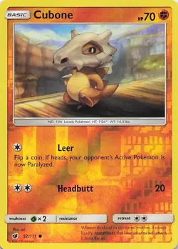 Pokemon Card - Cubone - Reverse Holo (52/111 - Crimson Invasion) - Image 1