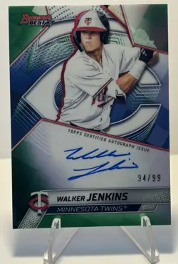 2025 Bowman's Best Walker Jenkins Green Refractor Auto /99 #B25-WJ Twins - Image 1