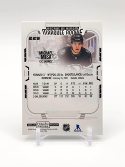 Michael Misa Marquee Rookie #229 - 2025-26 UD O-Pee-Chee Platinum - RC - Sharks - Image 2
