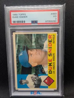 1960 Topps - Duke Snider Card #493 Los Angeles Dodgers HOF PSA 3 UNDERGRADED - Image 1