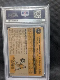 1960 Topps - Duke Snider Card #493 Los Angeles Dodgers HOF PSA 3 UNDERGRADED - Image 2