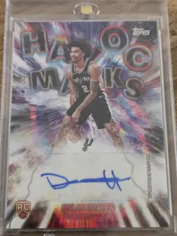 Dylan Harper AUTOGRAPH 2025-26 Topps Havoc Marks Rookie RC AUTO SPURS - Image 1