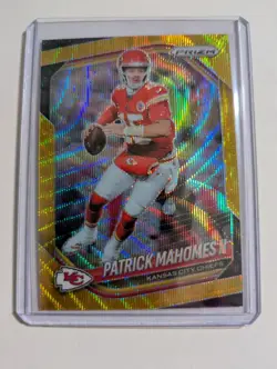 2025 Patrick Mahomes # 10/10 Gold Prizm Wave - Fresh Box Pull "Mint" Card #26 - Image 1