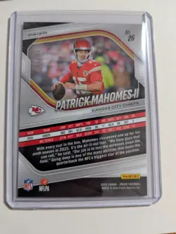 2025 Patrick Mahomes # 10/10 Gold Prizm Wave - Fresh Box Pull "Mint" Card #26 - Image 3