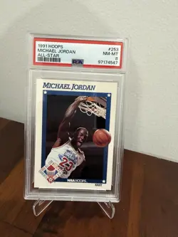 1991 Hoops Michael Jordan All-Star #253 Chicago Bulls NBA All-Star PSA 8 - Image 1