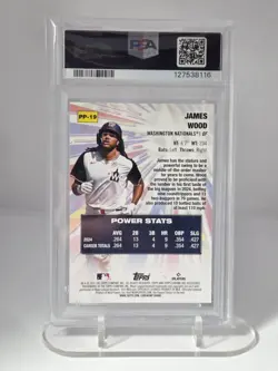 2025 TOPPS CHROME POWER PLAYERS #PP19 JAMES WOOD ROOKIE RC PSA 10 NATIONALS - Image 2