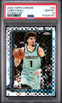 LaMelo Ball 2025-26 Topps Chrome Basketball X-Fractor #39 PSA 10 - Image 1
