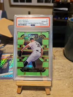 2024 Panini Select PSA 10 Paul Skenes RC Rookie Neon Green Prizm /49 POP 4 - Image 1