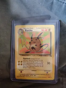 Pokemon TCG Raichu Base Set Card 90 HP Holo Rare - Image 1