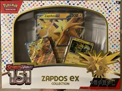 Pokemon TCG: Zapdos EX Collection Scarlet & Violet 151 *EMPTY BOX* w/ 3 Promos - Image 1