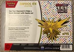 Pokemon TCG: Zapdos EX Collection Scarlet & Violet 151 *EMPTY BOX* w/ 3 Promos - Image 2