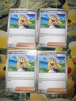 Playset Of 4 Lillie's Determination 119/132 MEG X4 Near Mint Pokemon TCG Cards - Image 1