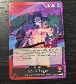 One Piece CCG Gol D. Roger Carrying On His Will Leader Card OP13-003 NM - Image 1
