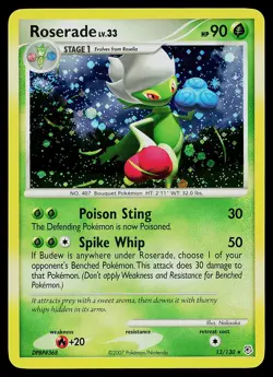 Pokemon Card - Roserade Diamond and Pearl 13/130 Holo Rare - Image 1