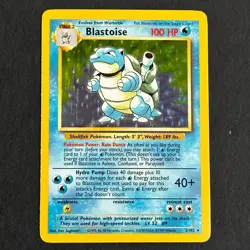 Blastoise 2/102 Base Set Holo Rare Pokemon Card - Image 1