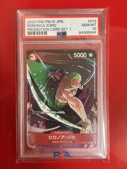 PSA10 Roronoa Zoro ST01-013 Matching Battle Prize Promotion Card Set 1 ONE PIECE - Image 1