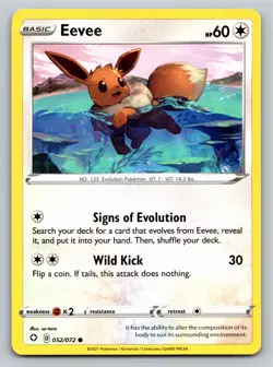 Eevee 052/072 Common Shining Fates Pokemon Card - NM Near Mint - Image 1