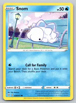 Snom 029/072 Common Shining Fates Pokemon Card - NM Near Mint - Image 1
