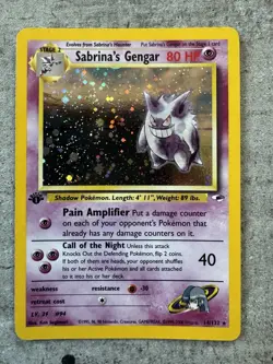 Pokemon Card TCG First Edition Gym Heroes Sabrina’s Gengar 14/132 - LP - Image 1