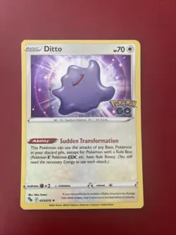 Ditto Holo Rare Pokemon GO 053/078 NM Pokemon Card TCG - Image 1