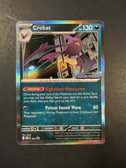 Crobat - Chaos Rising Stamped Prerelease Promo Holo Pokemon Card MEP 076 - Image 1