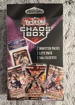 💥Yu-Gi-Oh! Chaos Hanger Box Lot 2 Booster Packs, 1 Lite Pack & Sleeves Sealed💥 - Image 2
