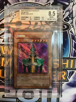 Yu-Gi-Oh! Reverse Foil Error Secret Rare Jinzo PSV-000 BGS 8.5 - Image 1