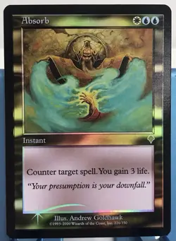 Magic The Gathering ABSORB Foil Invasion Mtg LP Lightly Played - Image 1