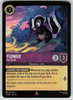 Flower - Shy Skunk Rare Reign of Jafar 76/204 Disney Lorcana NM - Image 1
