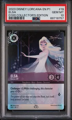 ELSA 2023 DISNEY LORCANA EN PROMO D100 COLLECTOR'S EDITION #19 PSA 10 - Image 1